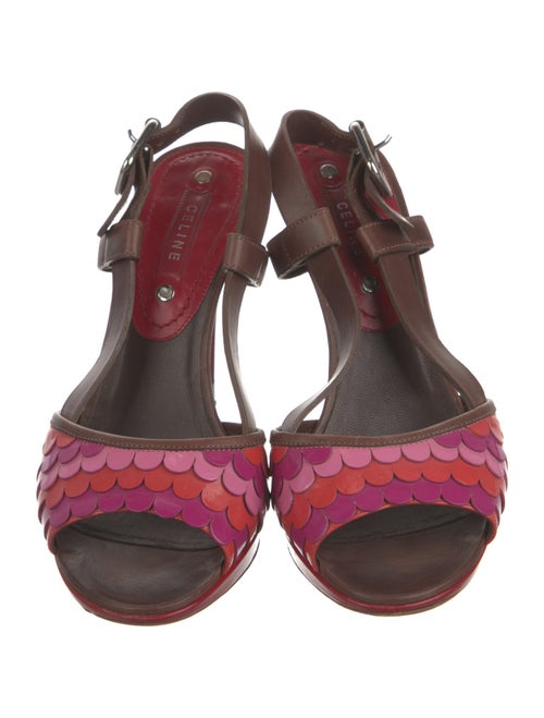 Celine Patent Leather Printed Slingback Sandals