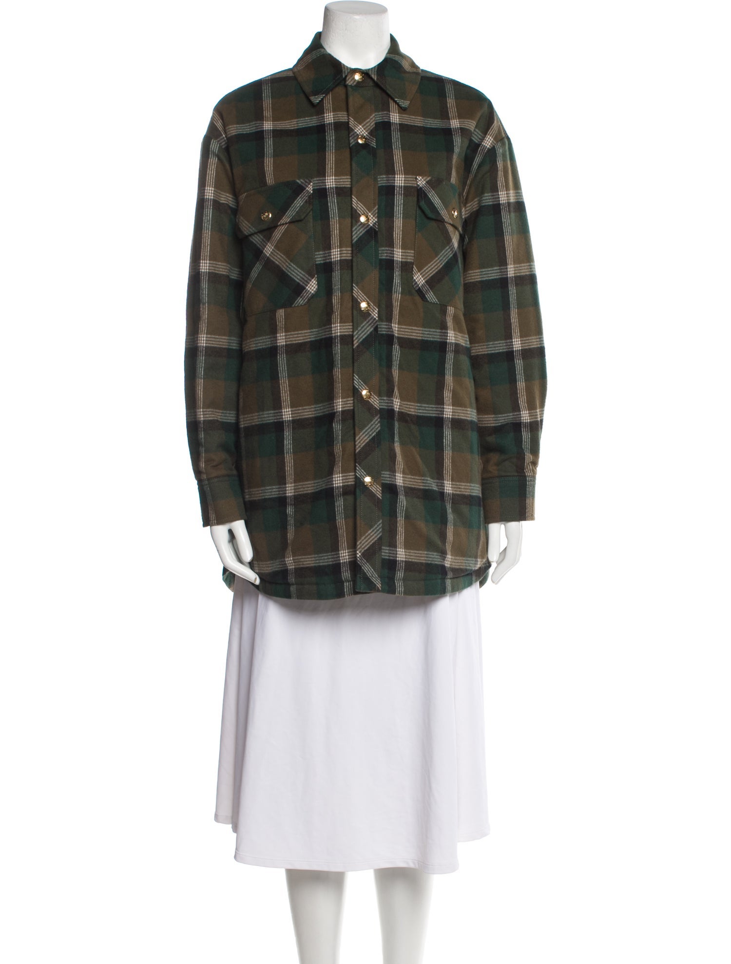 Celine Plaid Print Utility Jacket