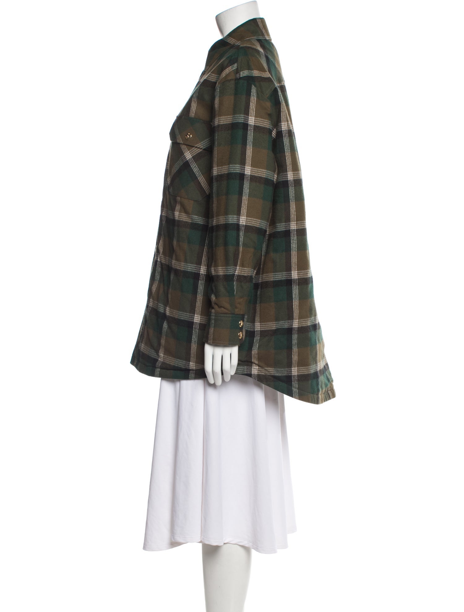 Celine Plaid Print Utility Jacket