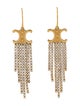 Celine Triomphe Crystal Fringe Drop Earrings