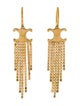 Celine Triomphe Crystal Fringe Drop Earrings