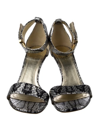 Celine Leather Animal Print Sandals