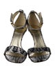 Celine Leather Animal Print Sandals