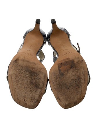 Celine Leather Animal Print Sandals