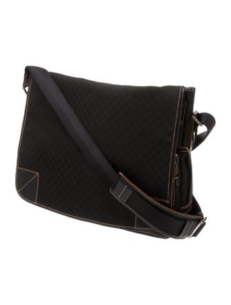 Celine Leather-Trimmed Macadam Messenger Bag