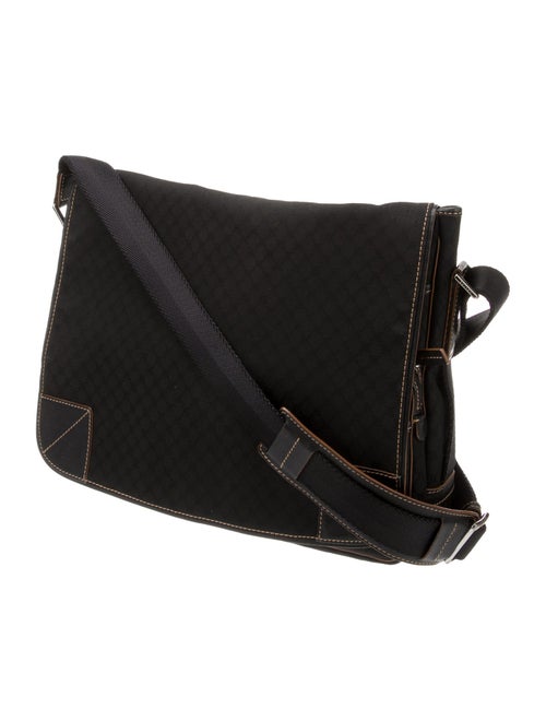 Celine Leather-Trimmed Macadam Messenger Bag