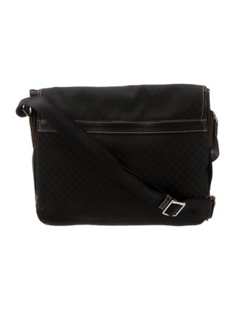 Celine Leather-Trimmed Macadam Messenger Bag
