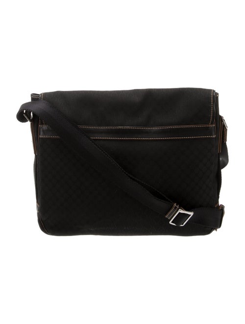 Celine Leather-Trimmed Macadam Messenger Bag