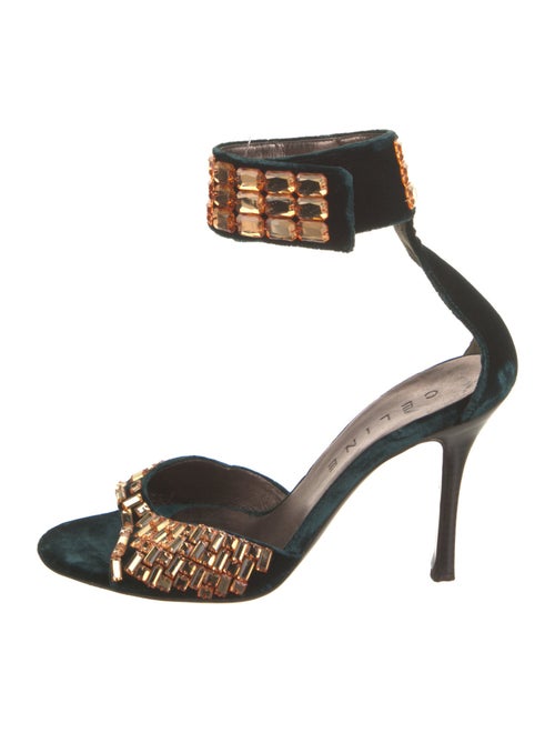 Celine Suede Printed Sandals