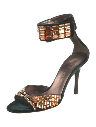 Celine Suede Printed Sandals