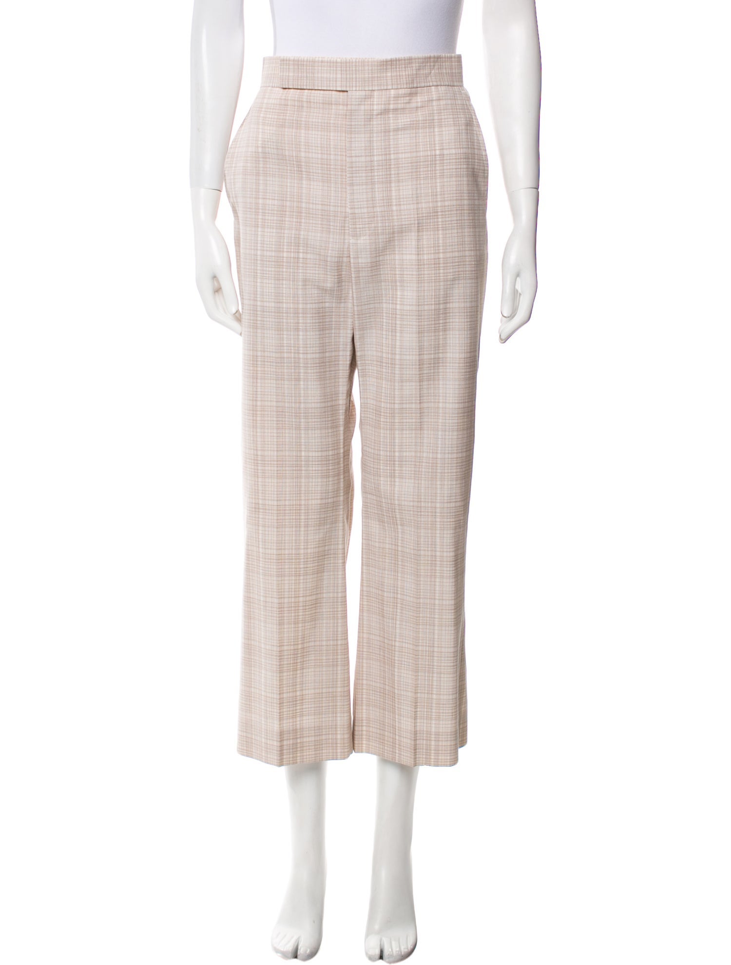 Celine Plaid Print Wide Leg Pants
