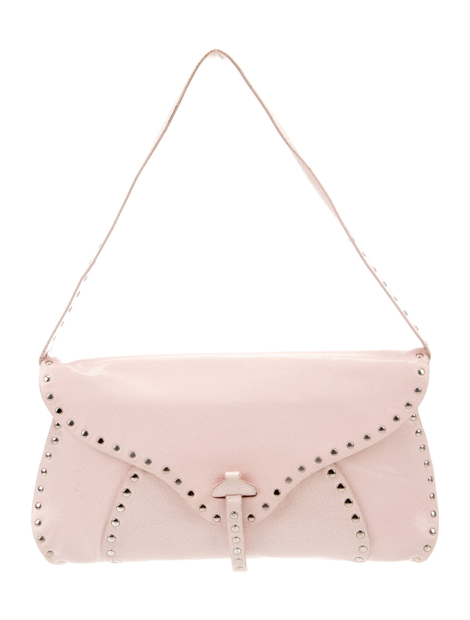 Celine Studded Leather Poulbot Shoulder Bag - Pink Shoulder Bags