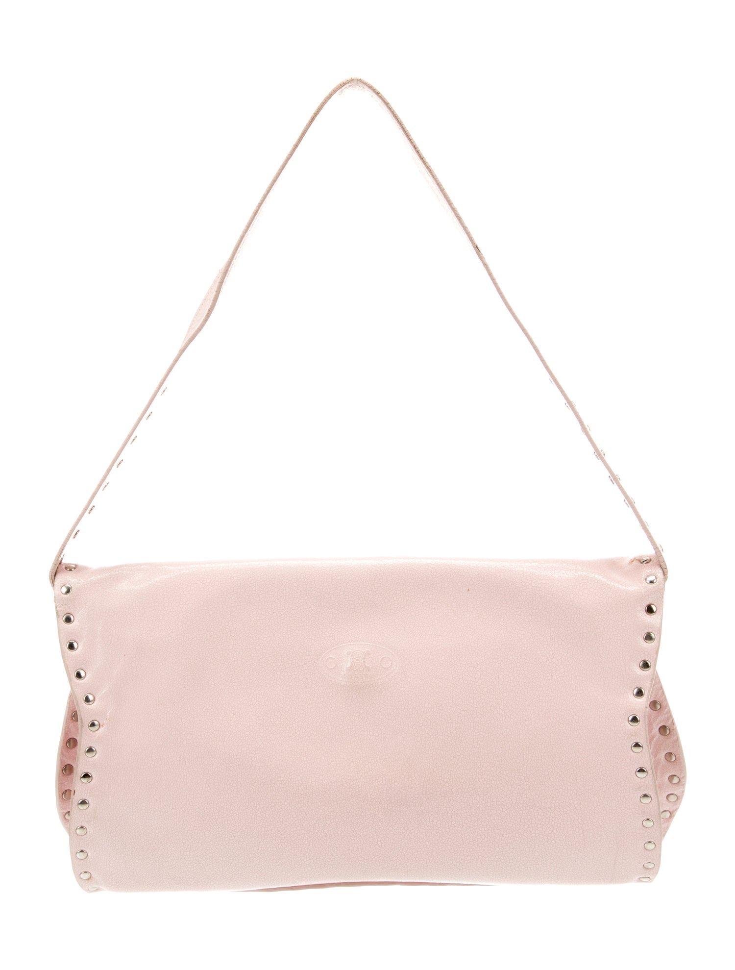 Celine Studded Leather Poulbot Shoulder Bag - Pink Shoulder Bags
