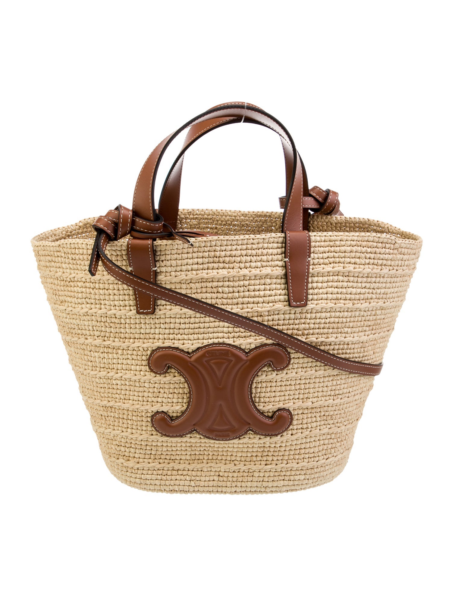 Celine 2024 Teen Triomphe Supple Panier Tote - Neutrals