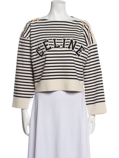 Celine Striped Bateau Neckline Sweater