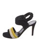 Celine Suede Colorblock Pattern Slingback Sandals