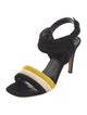 Celine Suede Colorblock Pattern Slingback Sandals