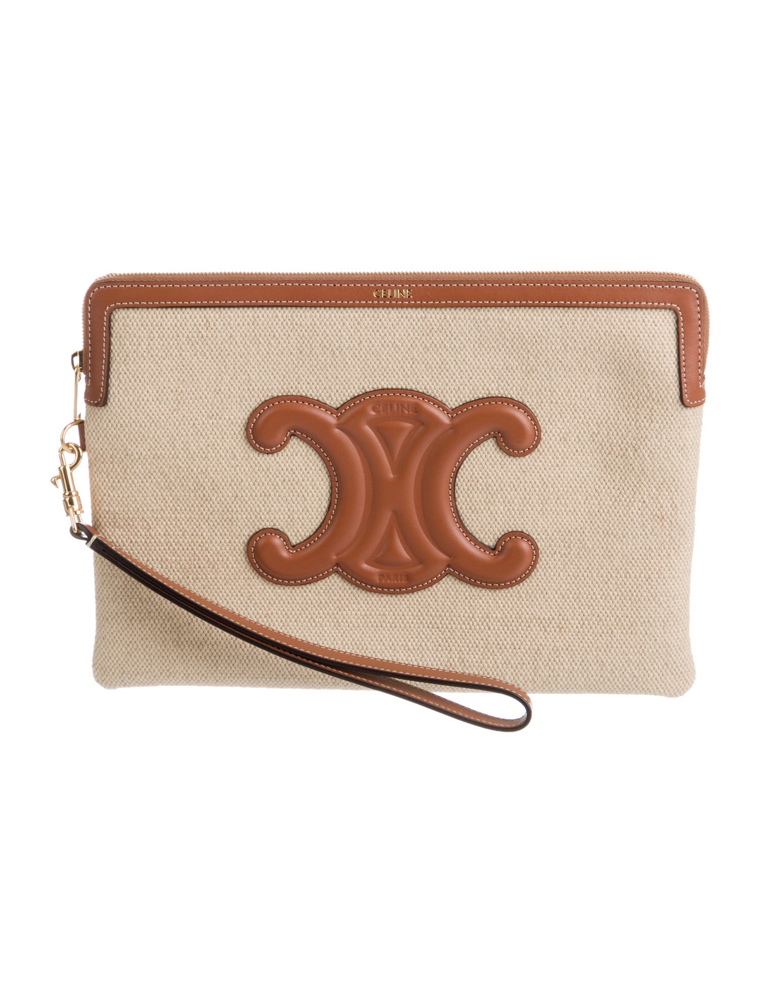 Celine Triomphe Pouch - Neutrals Clutches, Handbags