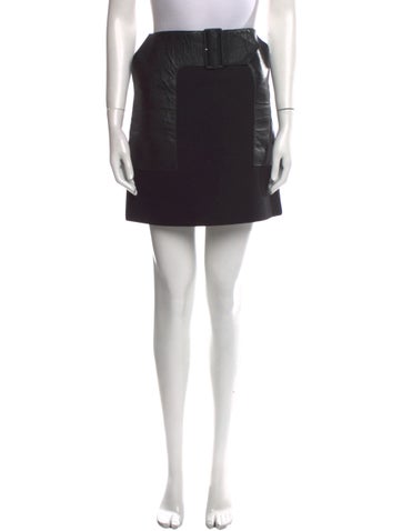 Celine Skirts Leather Trim Embellishment Mini Skirt Us6, Fr38 | M