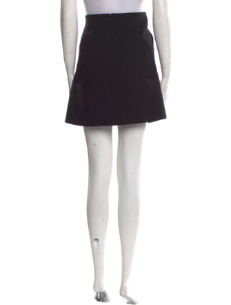 Celine Leather Trim Embellishment Mini Skirt