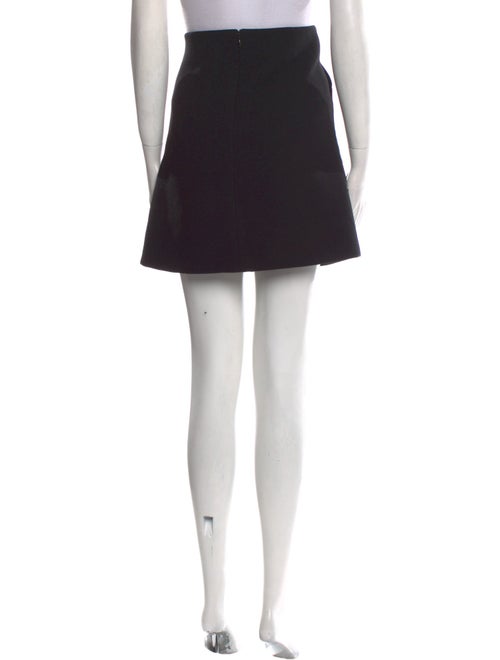 Celine Leather Trim Embellishment Mini Skirt