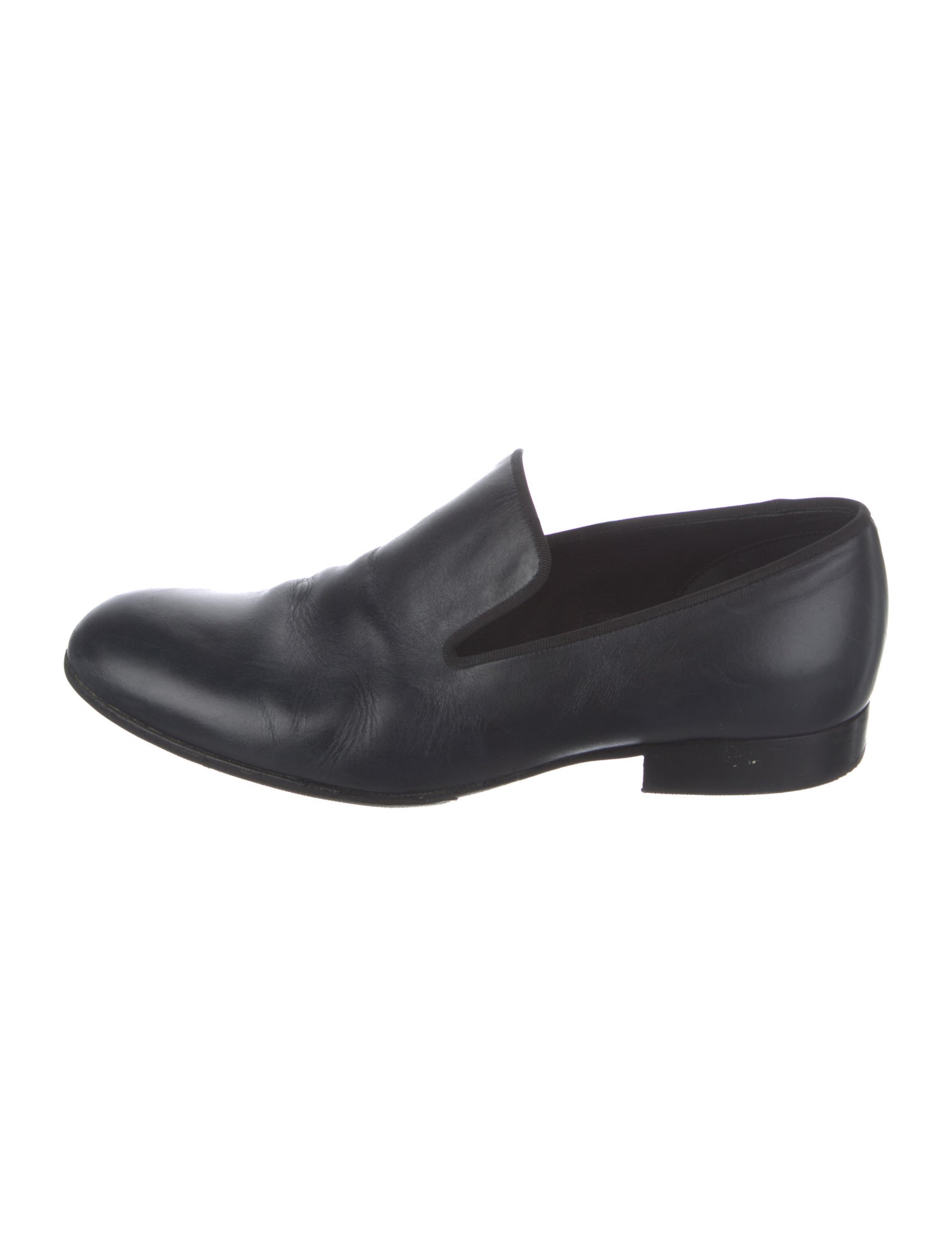 Celine Leather Grosgrain Trim Loafers