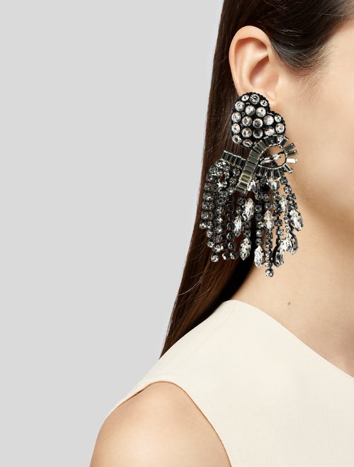 Celine Crystal Riviere Single Drop Earring