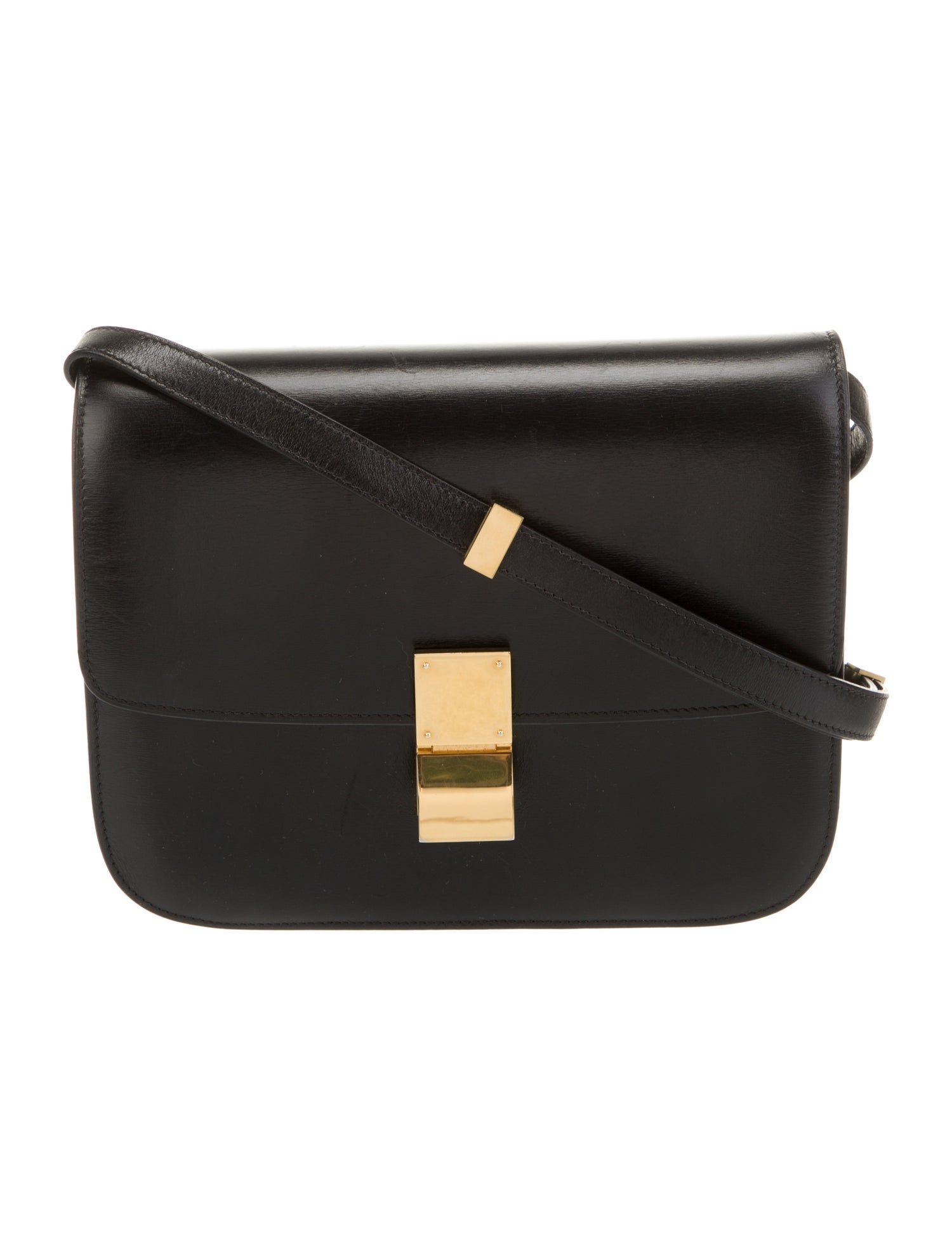 Celine Leather Classic Medium Black Crossbody Bags, Handbags