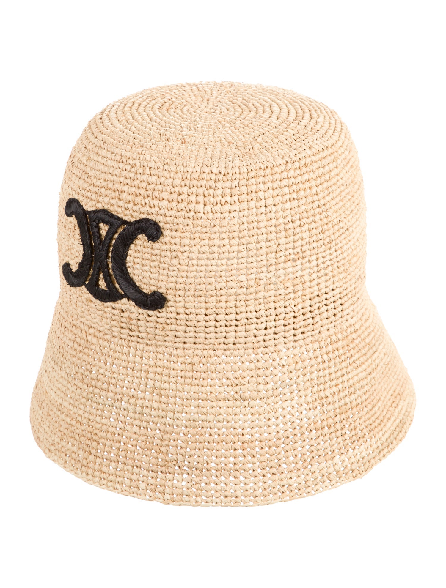Celine Triomphe Raffia Bucket Hat - Neutrals Hats