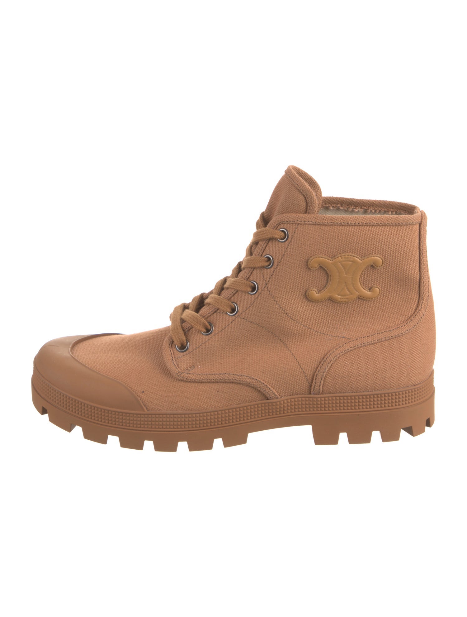 Celine Canvas Combat Boots - Brown Boots, Shoes - CEL318534 | The RealReal