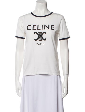Celine Tops Graphic Print Crew Neck T-Shirt XS