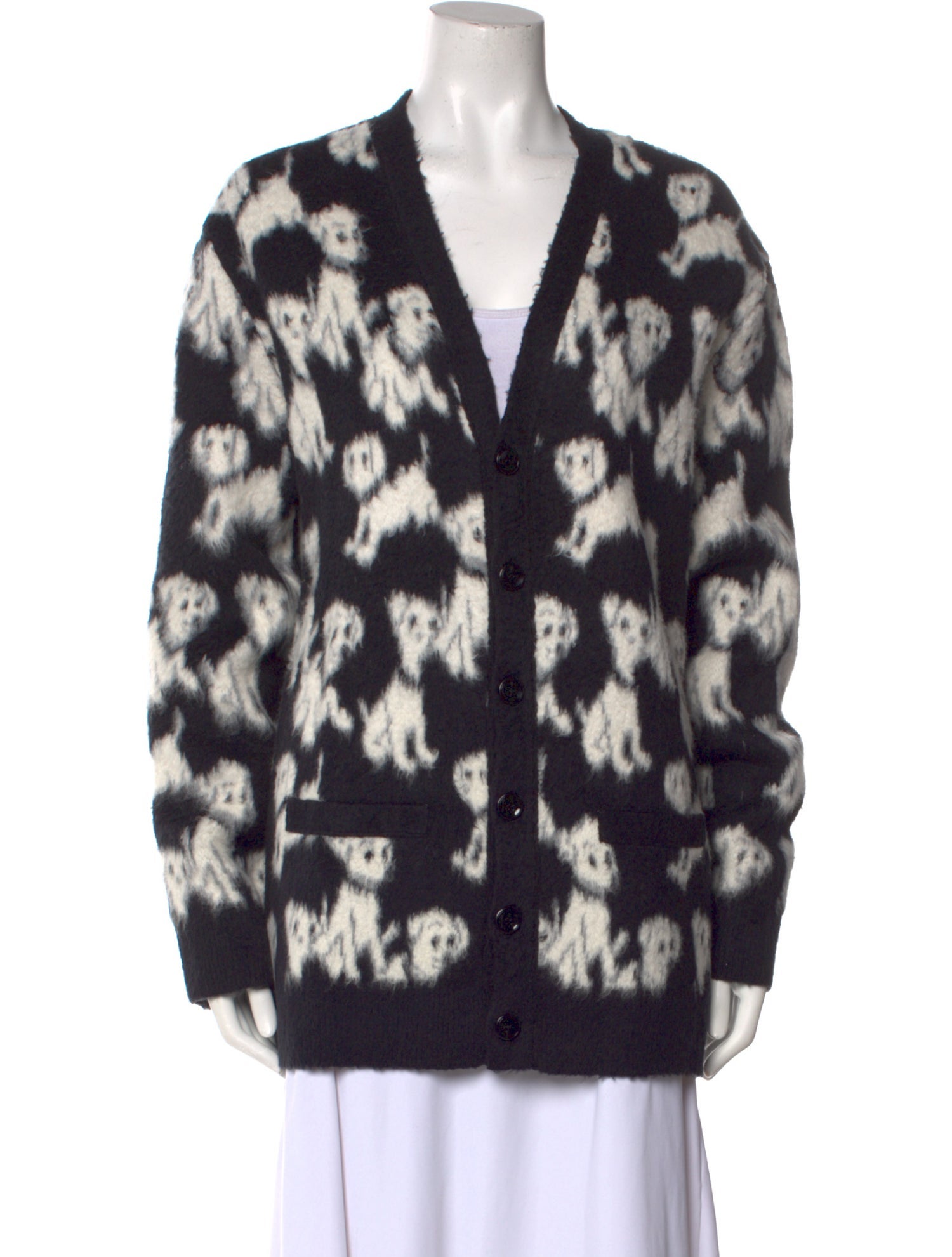 Celine Printed Plunge Neckline Sweater w/ Tags