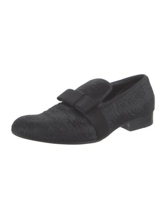 Celine Ponyhair Bow Accents Loafers