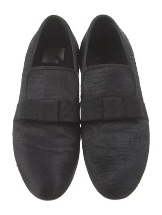 Celine Ponyhair Bow Accents Loafers