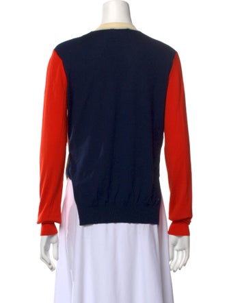 Celine Wool Colorblock Pattern Sweater