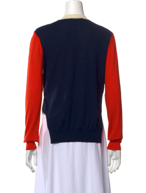 Celine Wool Colorblock Pattern Sweater
