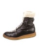 Celine Leather Colorblock Pattern Hiking Boots