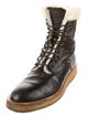 Celine Leather Colorblock Pattern Hiking Boots
