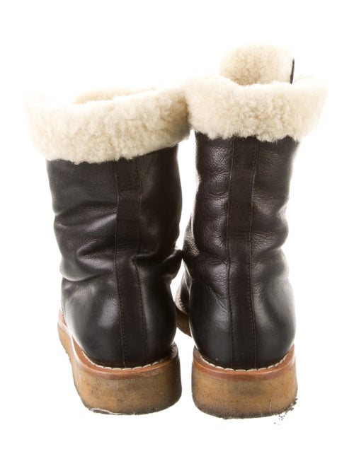 Celine Leather Colorblock Pattern Hiking Boots