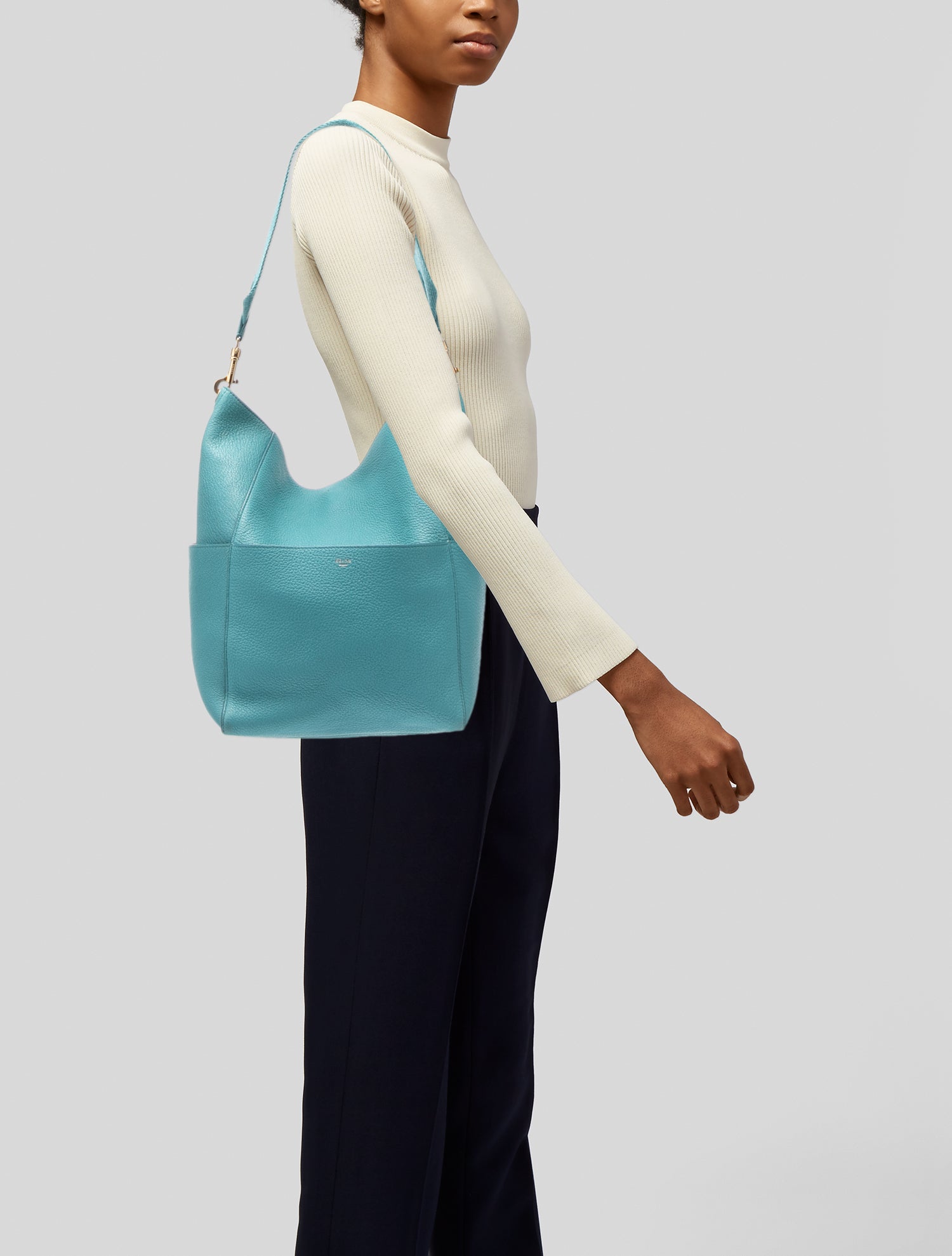 Celine Leather Seau Sangle Medium