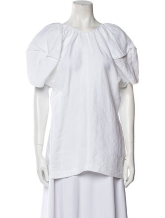 Celine Linen Bateau Neckline Blouse