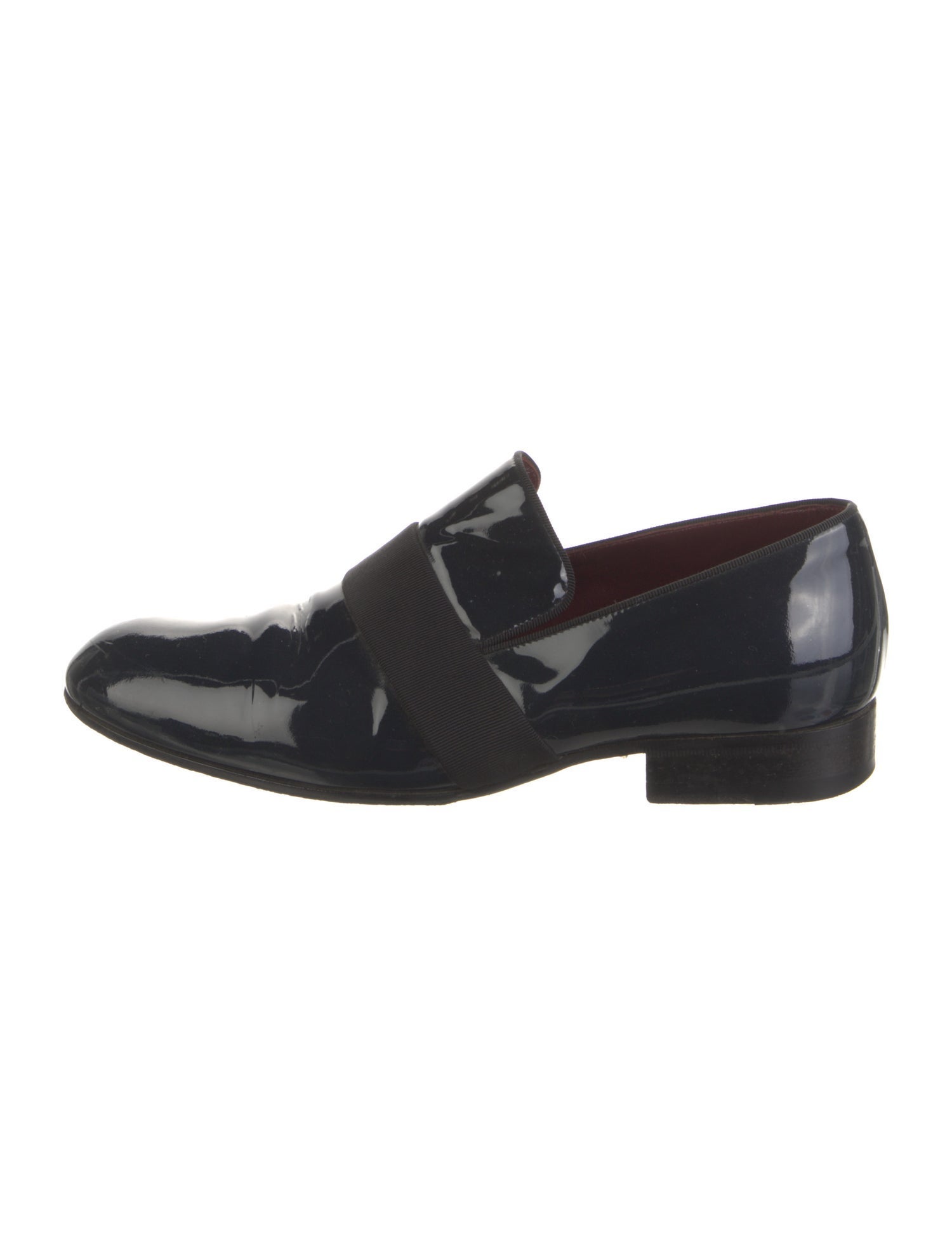 Celine Patent Leather Grosgrain Trim Loafers