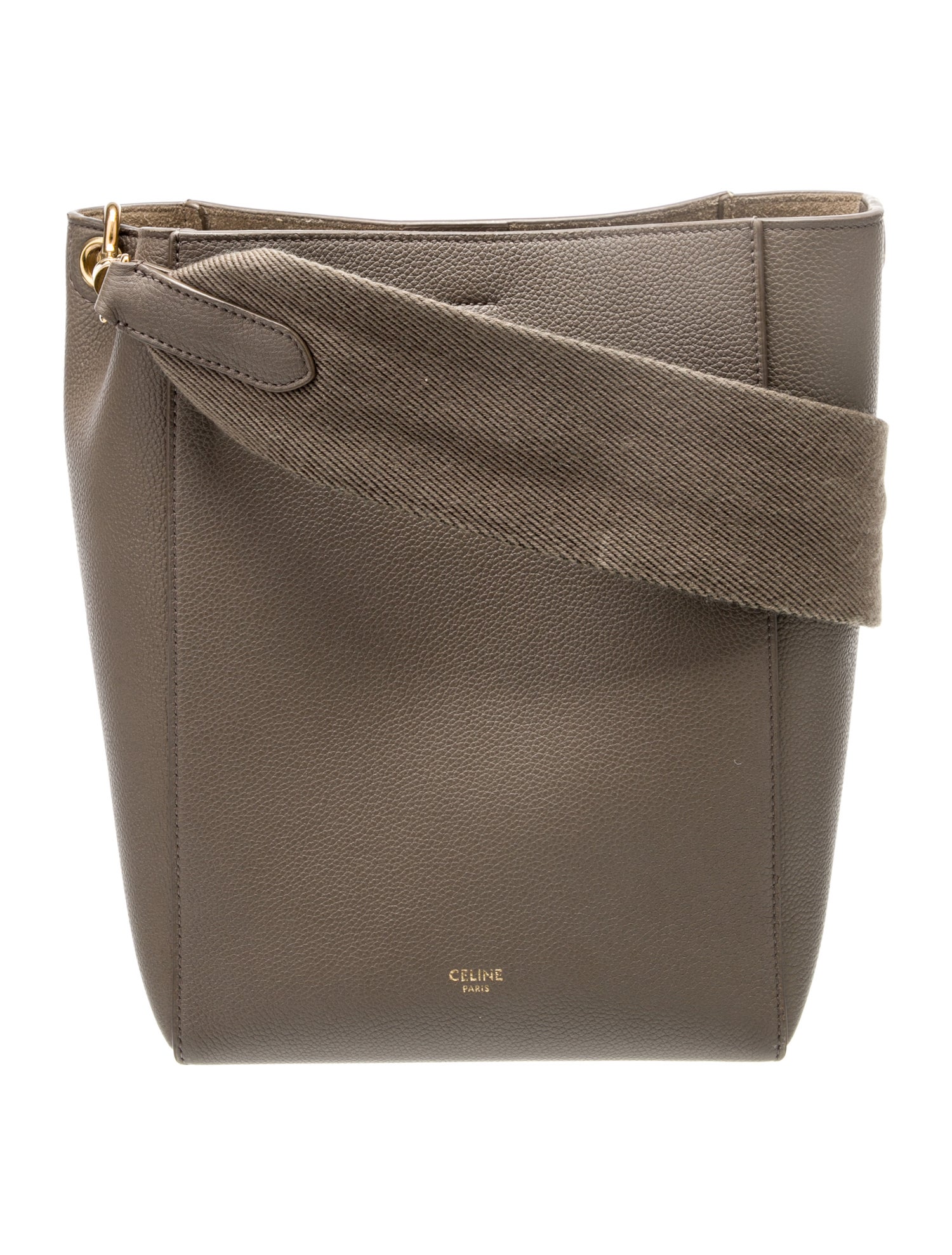 Celine Leather Seau Sangle Small - Neutrals Bucket Bags, Handbags