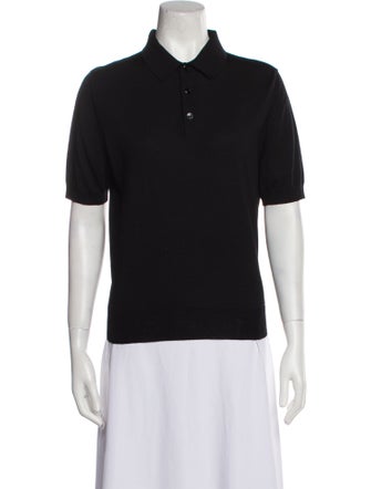 Celine Wool Short Sleeve Polo