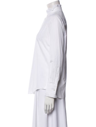 Celine Turtleneck Long Sleeve Button-Up Top