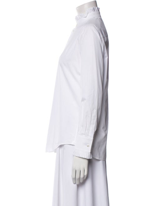 Celine Turtleneck Long Sleeve Button-Up Top