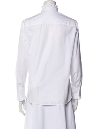 Celine Turtleneck Long Sleeve Button-Up Top