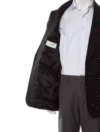 Celine Wool Polka Dot Print Blazer