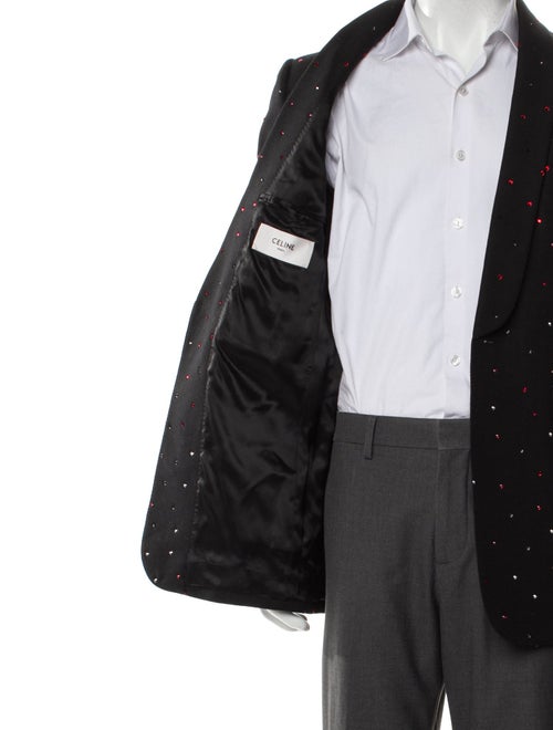 Celine Wool Polka Dot Print Blazer