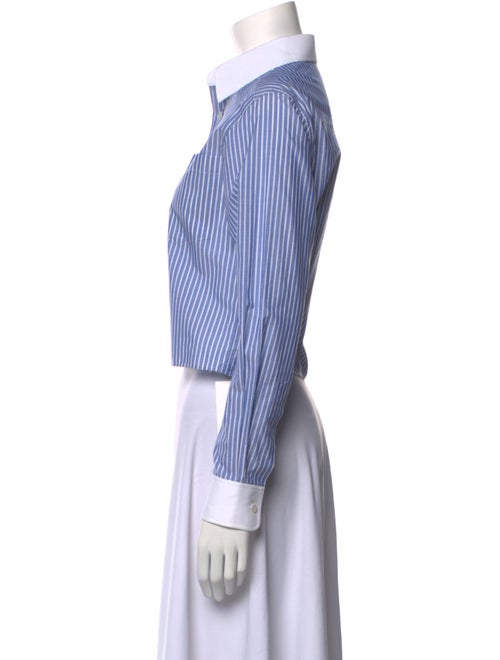 Celine Striped Long Sleeve Button-Up Top